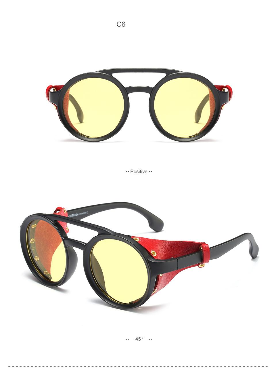 Fashion Punk Round Frame Sunglasses Ready to Ship
