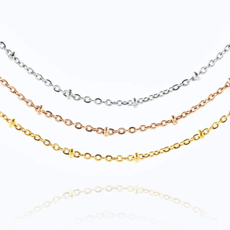 New Design Statelite Lady Jewelry Anklet Bracelet Necklace for Pendant Stainless Steel Gold Plated