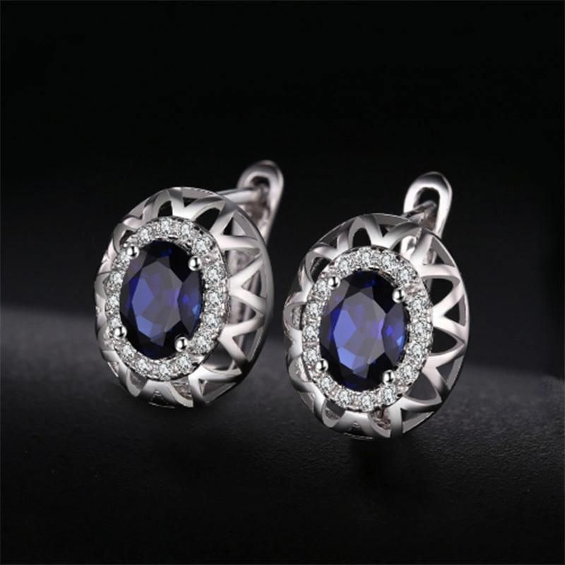 Wholesale 925 Sterling Silver Jewelry Created Gemstone Sapphire Pendant for Women