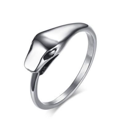 Titanium Steel Snake-Shaped Ring Personality of Men and Women Korean Edition Trinkets
