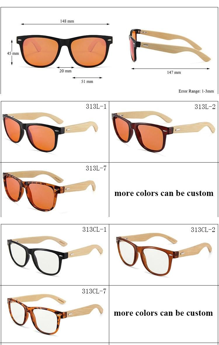 2022 Bamboo Blue Light Blocking Glasses Private Label Cycling Eyewear Wholesale Custom Sunglasses