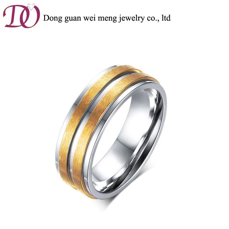 Fashion Stainless Steel Ring Jewelry Gold Rings for Men Wedding Band