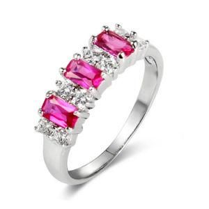 Three Main Stone Designed Garnet Fashion Jewelry Accessories Ring