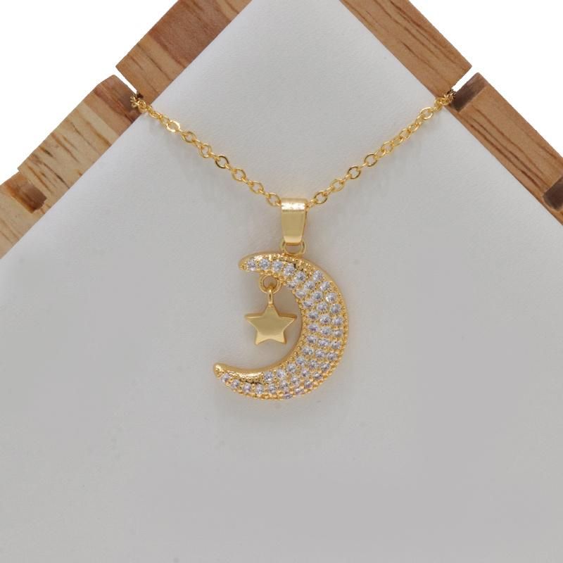New Design Women′s Necklace Zircon Gold Plated Necklace