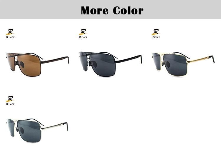 Metal Fashion Double Beam Design Stock Polarized Men Sunglasses