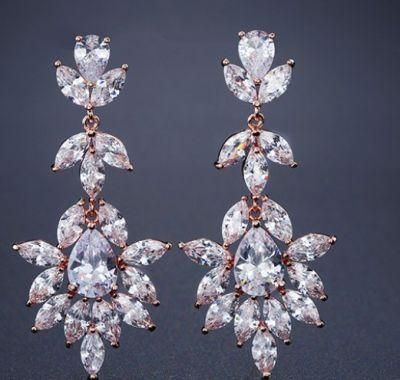 Pear Bridal CZ Earring Necklace Jewelry Set, Wedding CZ Earring Necklace Jewelry Set, Bridesmaid Earring
