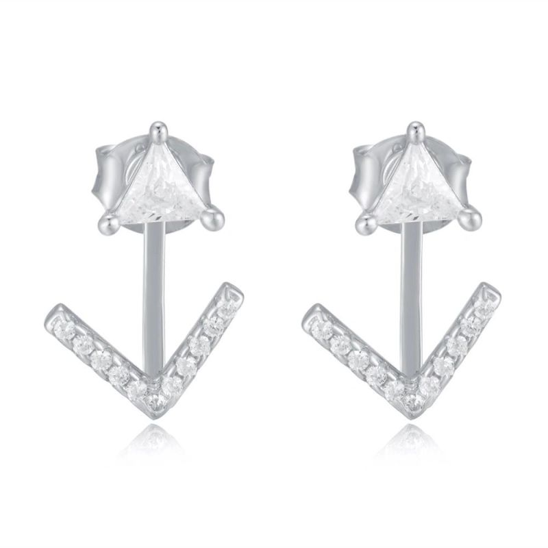 The S925 Sterling Silver Rear Hang Geometric Triangular Earring