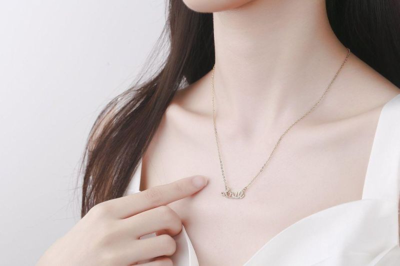 S925 Silver Love Letter Plating Necklace