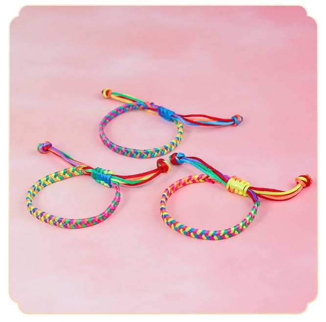 Color Red Rope Bracelet Hand-Woven Colorful Red Rope Bracelet This Year Dragon Boat Festival Male and Female Lovers Wholesale Rope