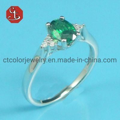 Factory OEM/ODM 925 Sterling Silver Pave Gem Stone Fashion Wedding Ring Custom-Made Jewelry