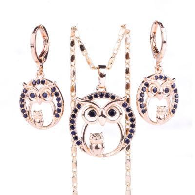 Fashion Colorful Necklace Jewellry 18K Gold Plated Zircon Jewelry Set