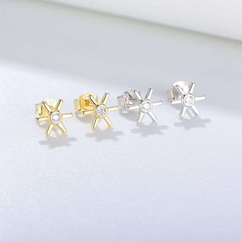S925 Silver Trendy Zircon Earring with a High Sense of Niche Simplicity Gold Earrings