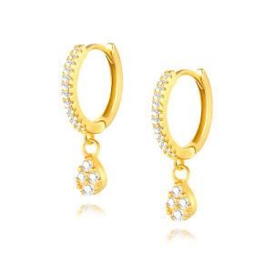 2021 Hot Selling New Design Water Drop Heart Shape Earrings Luxury 925 Sterling Silver Shiny Diamond Drop Earrings for Women
