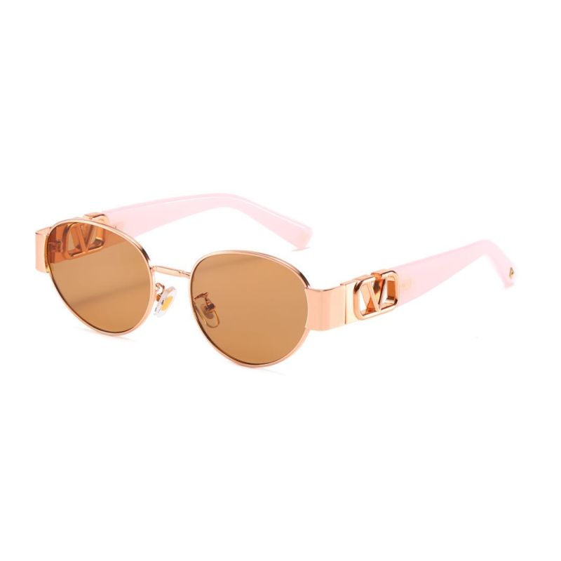 2020 Ready Made Vintage Oval Shape Metal Fashion Sunglasses