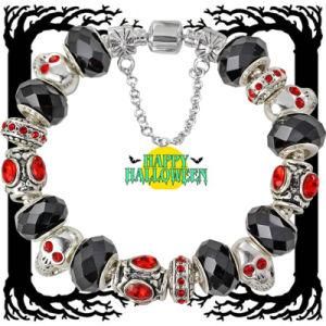 Halloween Silver Charm Bead Bracelet (AE61)