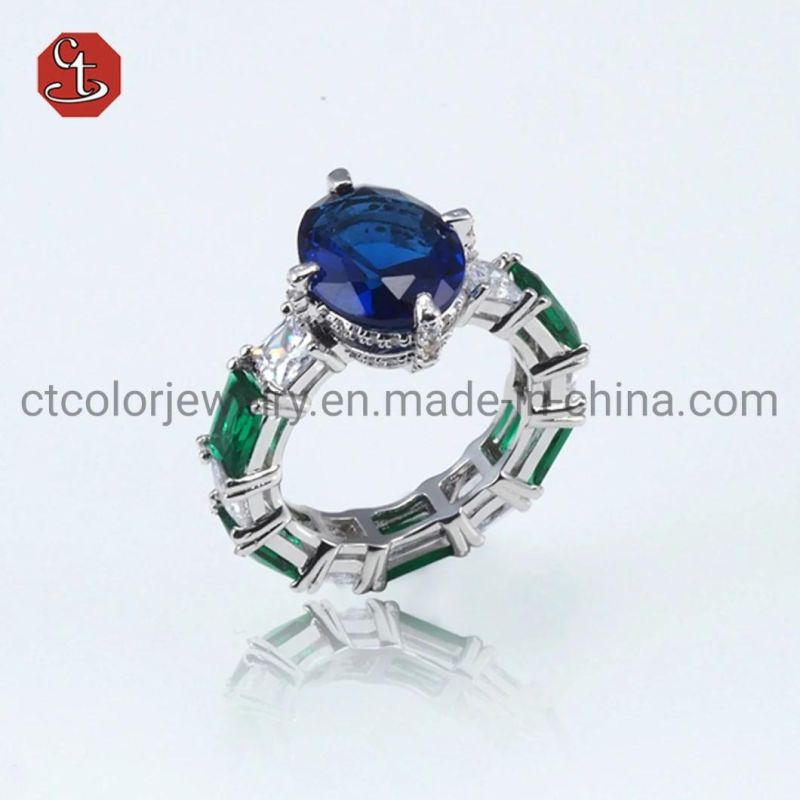Fashion Jewelry Luxury 925 Sterling Silver Wedding Ring Eternity Cubic Zirconia Finger Rings