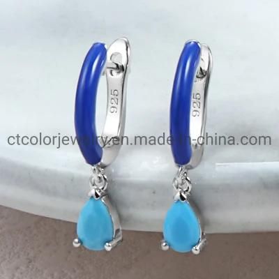 Wholesale Earrings Fashion Bule Enamel Earrings for Women