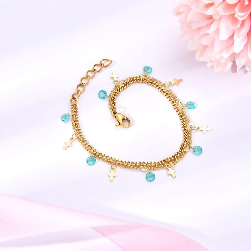 Delicate Chain Stacking Bracelet for Women with Gold Layering Bracelet for Gift