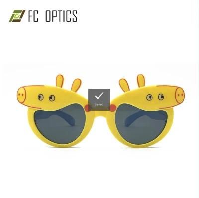 Oversized Frame Famous Brand Pig Shape Cartoon Square Shape Cat. 3 Eye TPE Rubber Sport Bike Polarized Rubber Tpee Kids Eco-Friendly Sunglasses