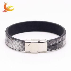 Gift Fashion Genuine Leather Stainless Steel Clasp Jewelry Bracelet