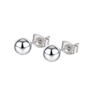 Round Bead Stainless Steel Earrings Stud