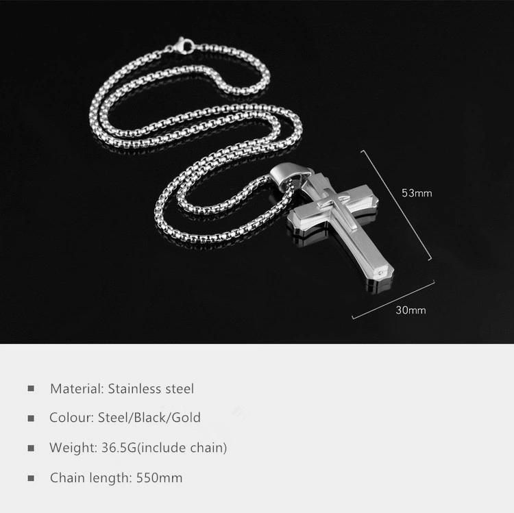 Stainless Steel Jewelry Fashion Jewelry Men Cross Necklace