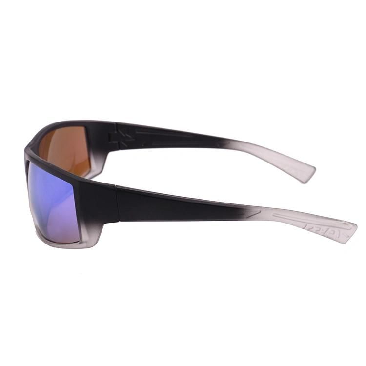 2019 Black Transparent Clear Sports Sunglasses with Green Mirror