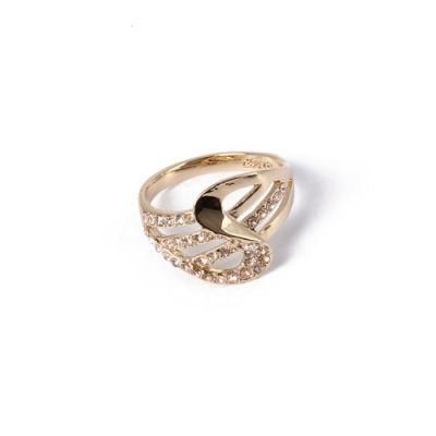 Quality Most Popular Fashion Jewelry Glod Ring with Rhinestone