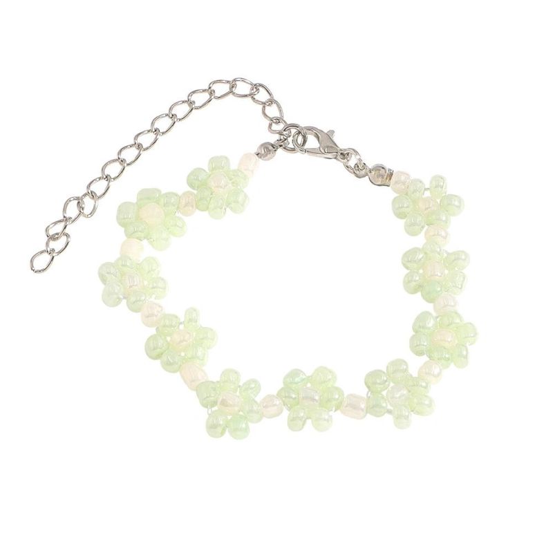 Fashion Jewelry Floral Bracelet Small Daisy Rice Bead Bracelets