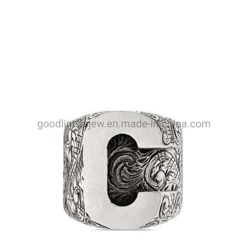 2021new Letter Ring Fine Carving Pattern Personalized Fashion Rings Jewelry