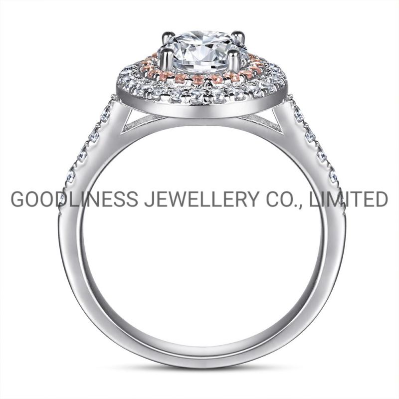 925 Sterling Silver CZ Women Halo Wedding Engagement Rings Design