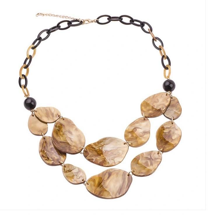 High Quality Accessories Wholesale Fish Scale Design Resin Multi - Layer Necklace