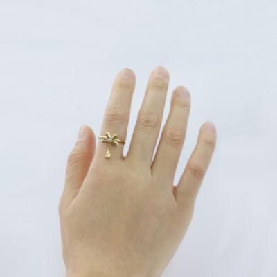 Women&prime;s Beautiful Flower Diamond Core Ring