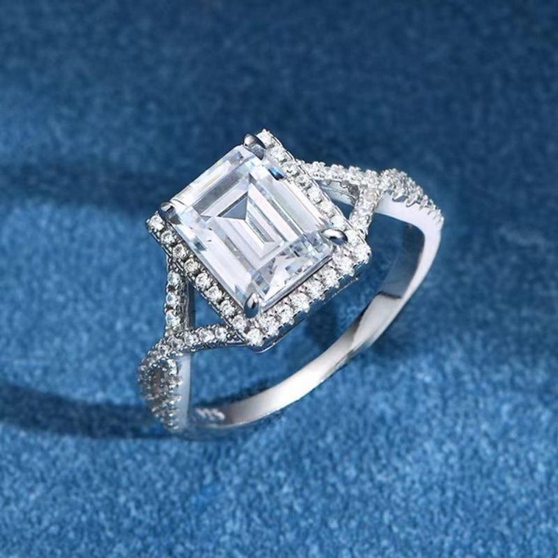 2022 Fashion Accessories High Carbon Diamond Rings Wedding Engagement 925 Sterling Silver Ring