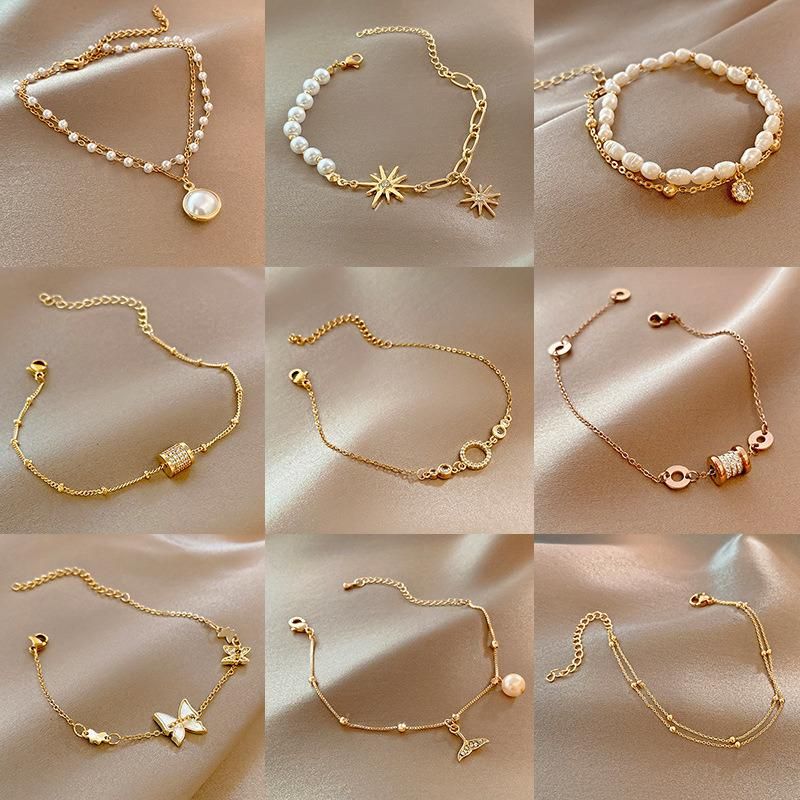 Ladies Pearl Bracelet Simple Zircon Bracelet Niche Trend Bracelet