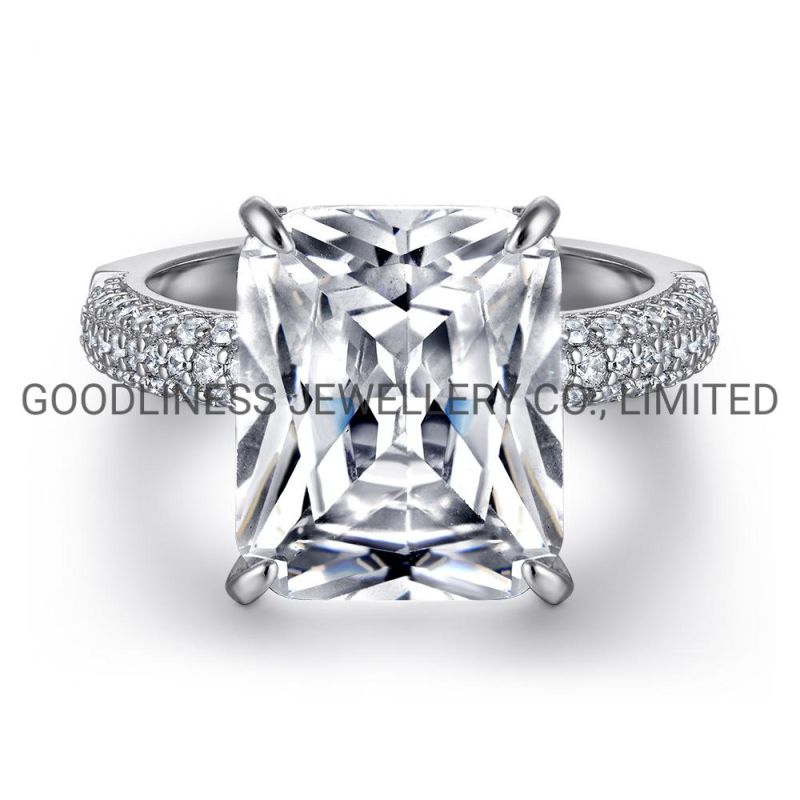 Luxury Promise Wedding Eternity Silver Women CZ Engagement Diamond Rings
