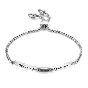 Fashion Custom Logo Adjustable Stainless Steel &#160; Heart Clasp Bracelet for Women&#160;