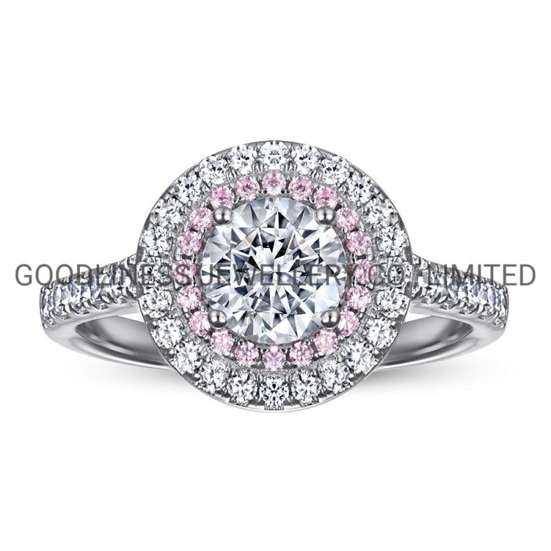 925 Sterling Silver CZ Women Halo Wedding Engagement Rings Design