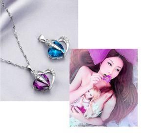 6 Colors Top Class Lady Fashion Heart Pendant Necklace