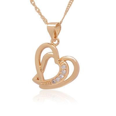 Wholesale 18K Couple Heart Pendant Jewelry Necklace