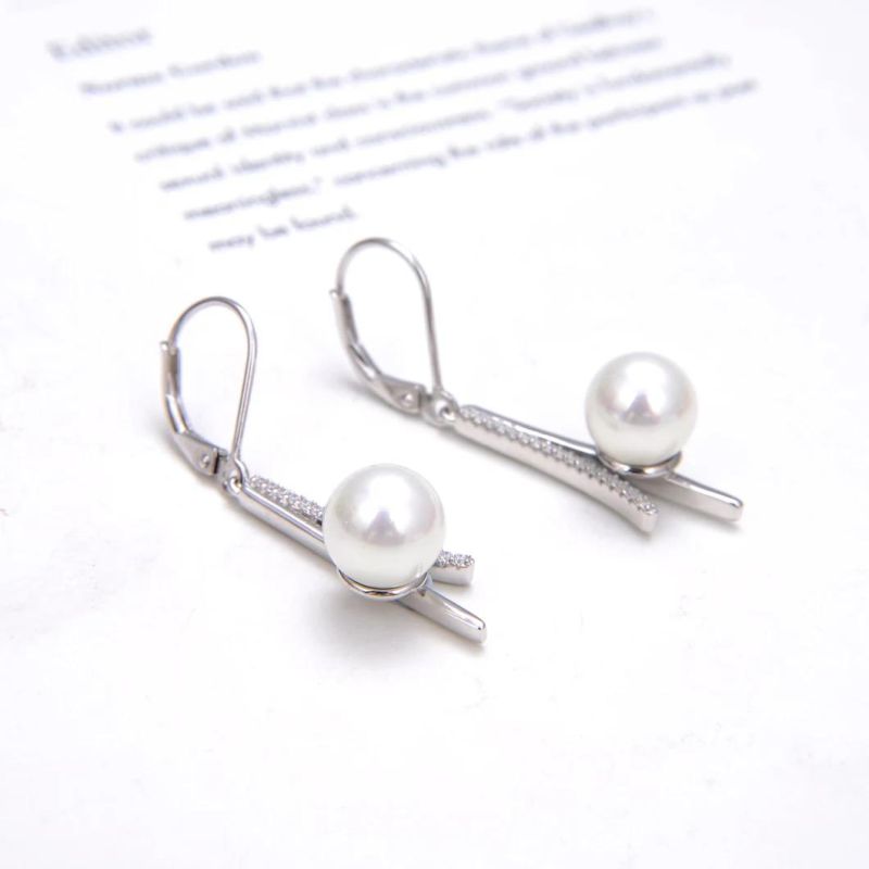 Hot Sale 925 Sterling Silver Pearl French Hook Earring