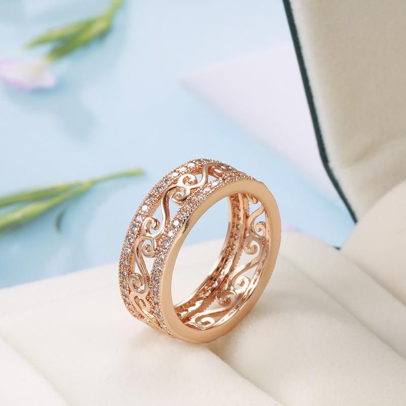 Hollowout Ring 585 Rose Gold Simple Fashion Ring