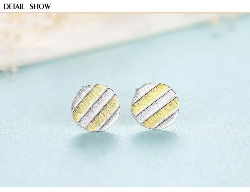 Fashion Jewelry Flat Round Shape Earring Stud