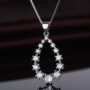 Alibaba 925 Sterling Silver Fashion Silver Teardrop Pendant Necklace