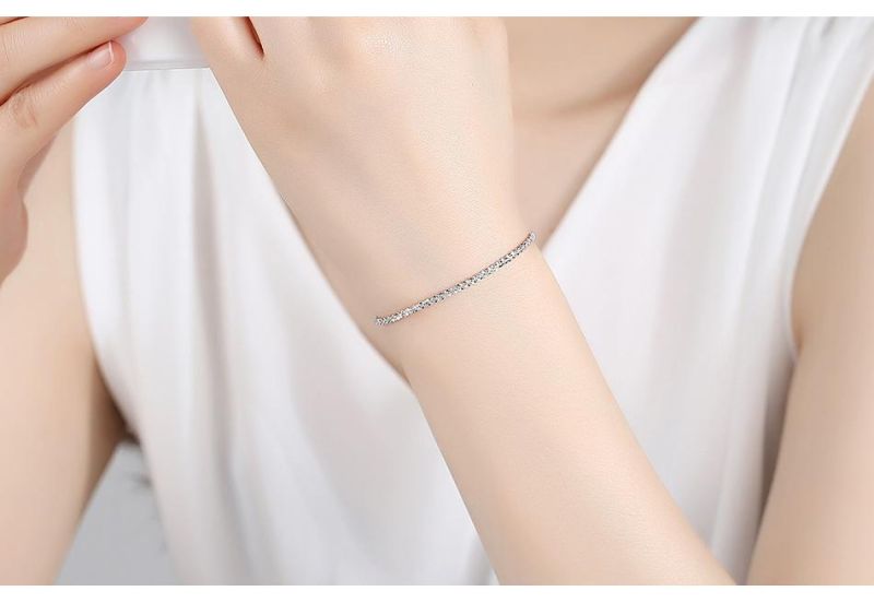 Versatile Zircon Bracelet Sparkles Flower Cluster Jewelry