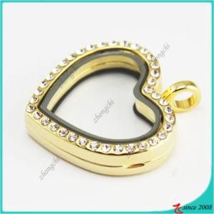 Gold Crystal Heart Magnet Glass Lockets Jewelry