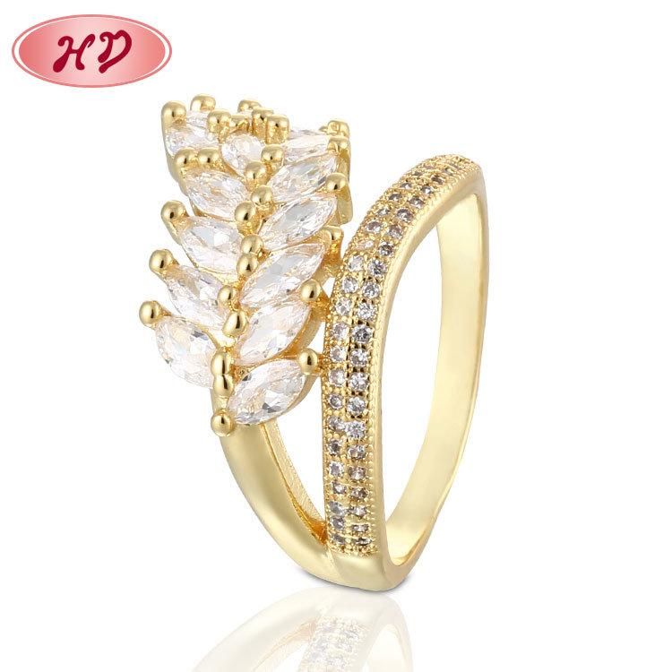 Zircon Women Copper Ring Gold Silver Color Cubic Zircon Ring Finger Ring
