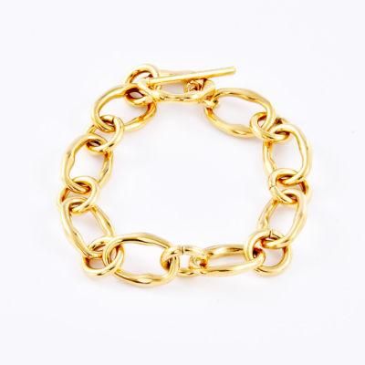 Mens Chunky Jewelry Accessories Gold Plated Bold Link Chain Fashion Jewellery Bracelet