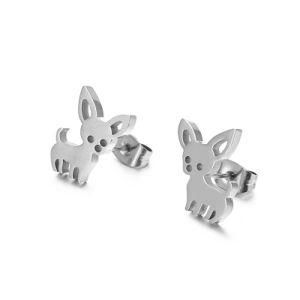 Cute Pet Dog Gold Plated Stainless Steel Earrings Stud