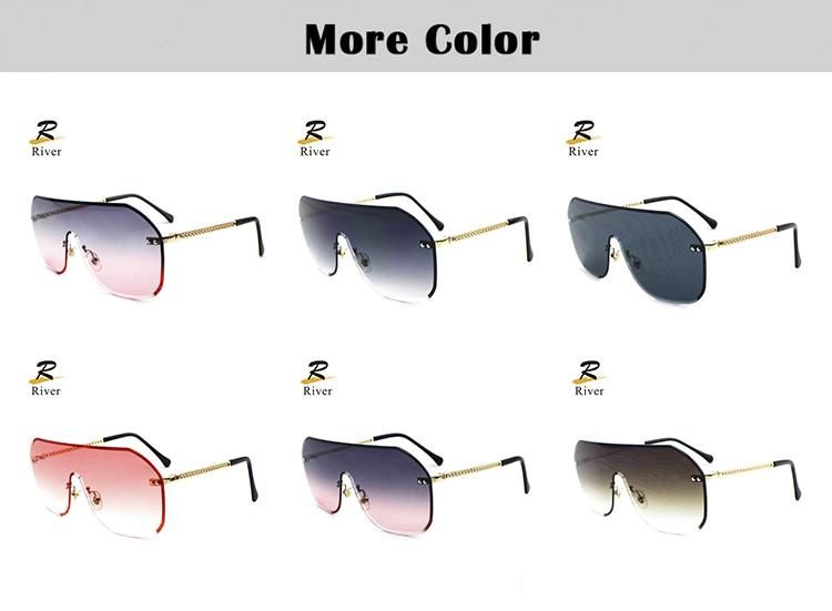 Hot Sale Stock Custom Logo Oversize Frameless Women Sunglasses